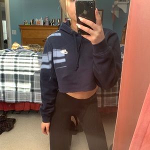 cropped navy Nike hoodie